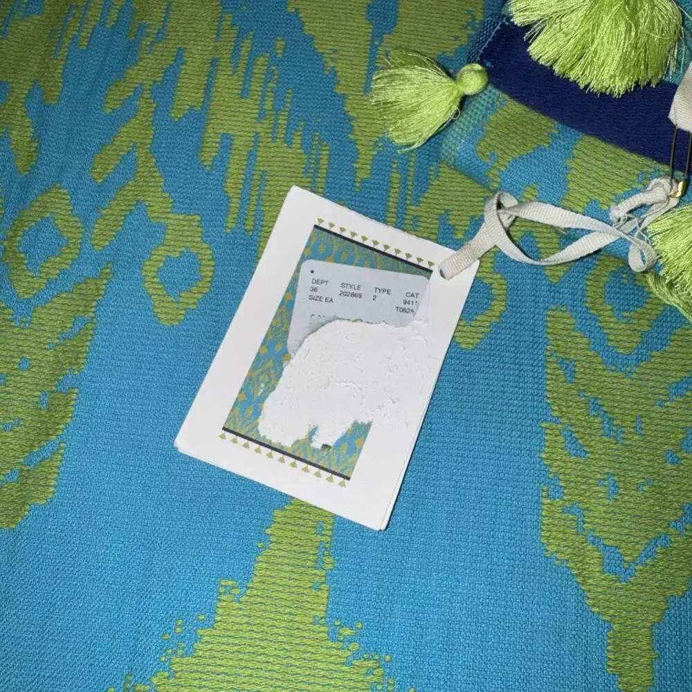 2 NEW John Robshaw Ravi Peacock Beach Towels Tassels 40
